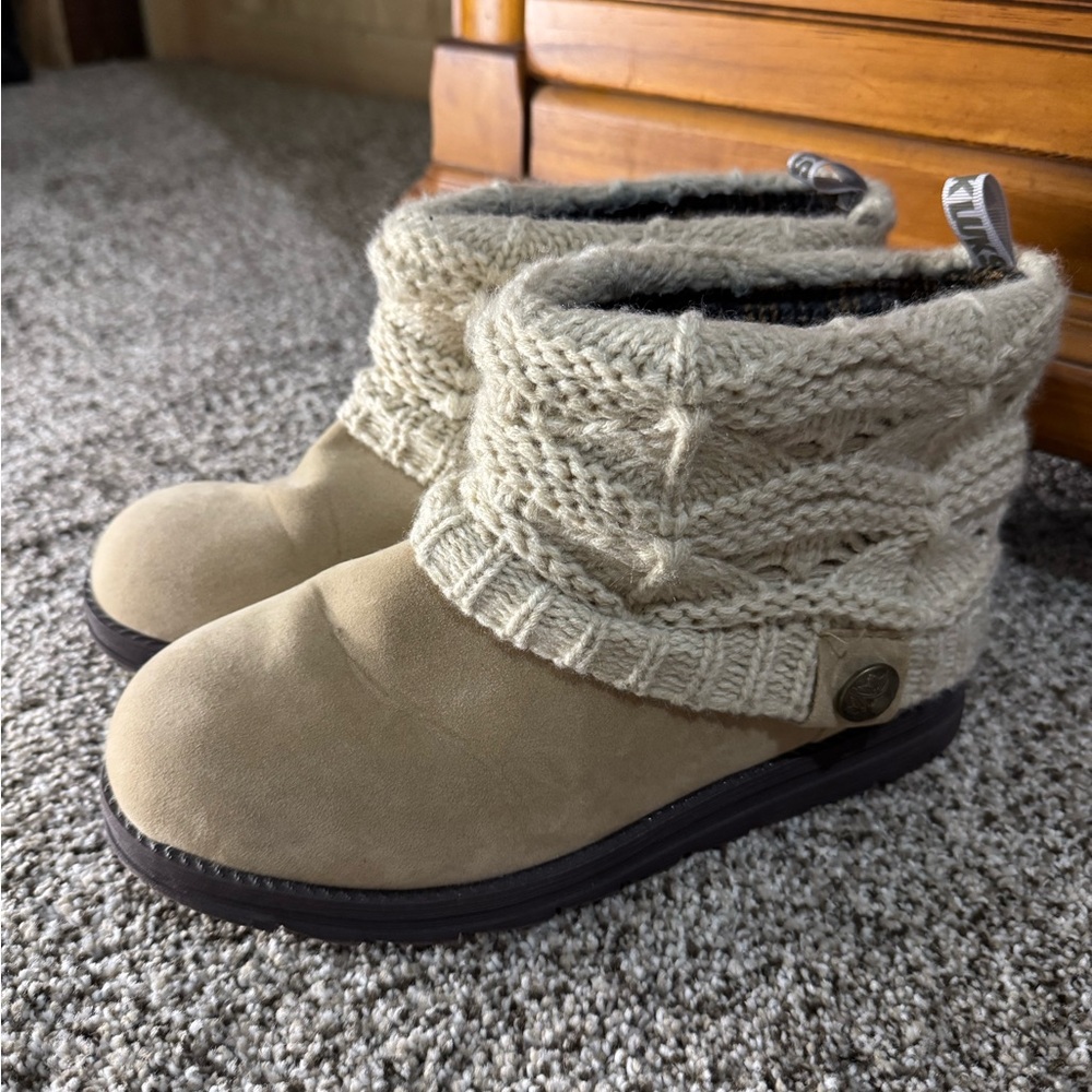 Cozy Knit Ankle Boots - Tan MukLuks